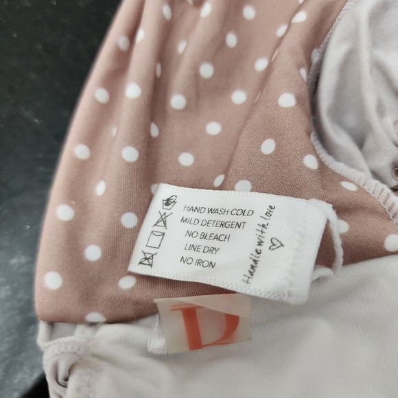 B SWIM Elizabeth Turner Polka Dot Short Sleeve Harper Bralette Bikini.Sz: XS - Picture 12 of 13